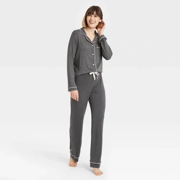stars above Intimates Sleepwear Womens Beautifully Soft Long Sleeve Notch Collar Top And Pants Pajama Set Poshmark